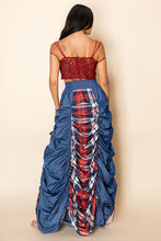 Plaid and Denim Skirt