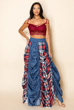 Plaid and Denim Skirt
