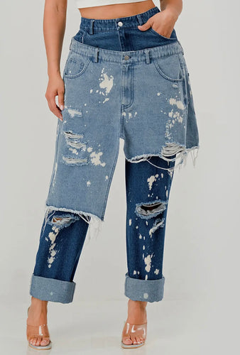 Double Denim Pants