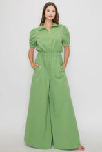 Puff Sleeve Wide Leg Jumpsuit