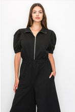 Puff Sleeve Wide Leg Jumpsuit